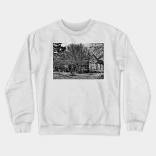 Disturbance At The Heron House - Black And White Crewneck Sweatshirt